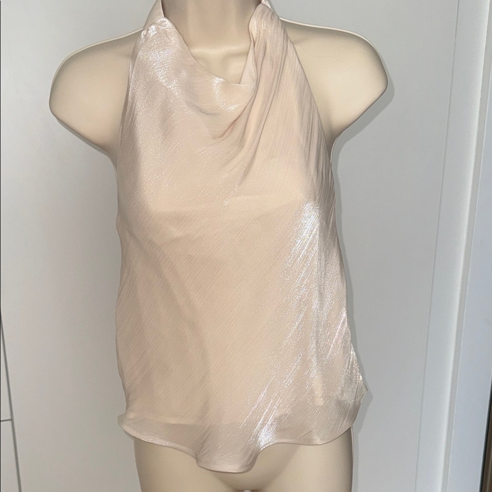 H&M Shimmering Cream Halter Blouse